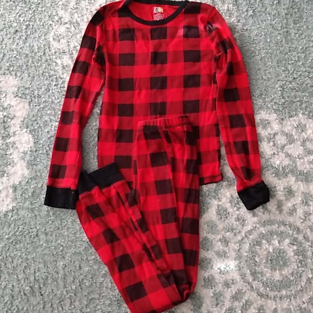 Children's Plaid Print Pajamas Size 10/12